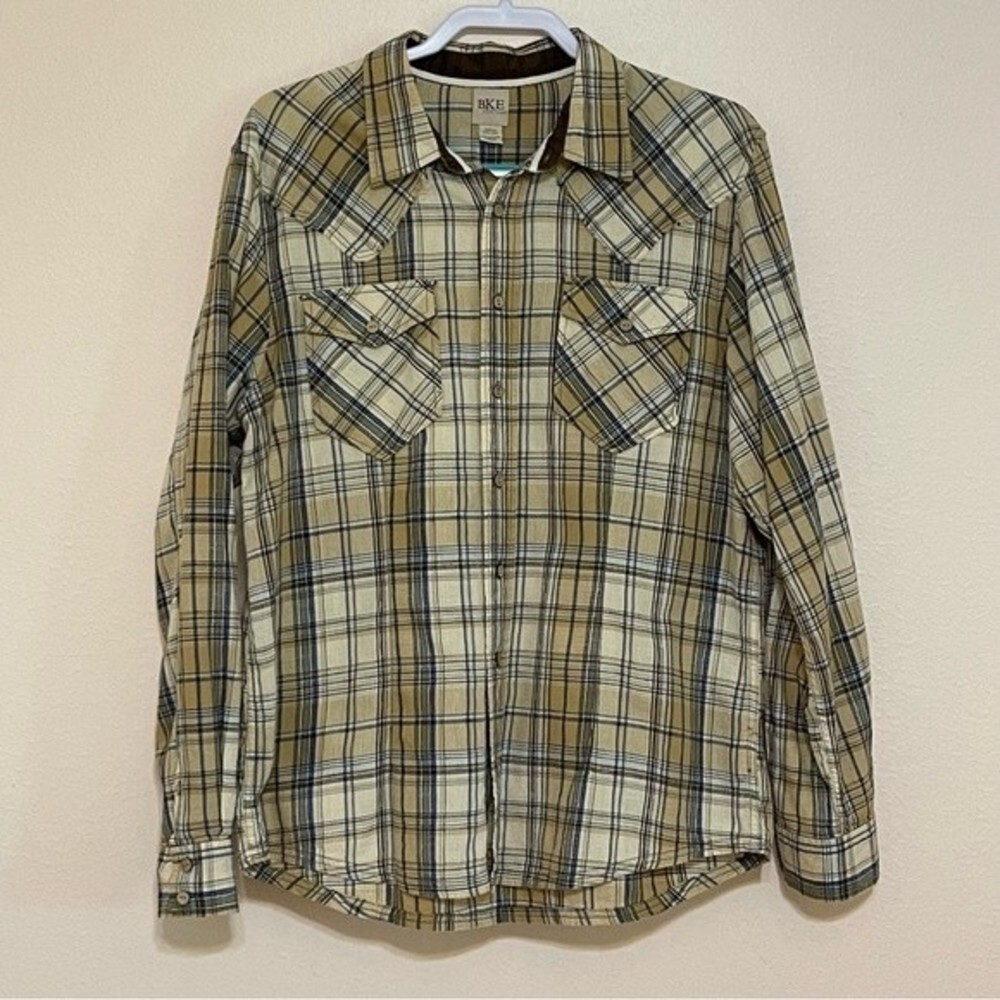 Men's BKE Contour button down long sleeve shirt size large